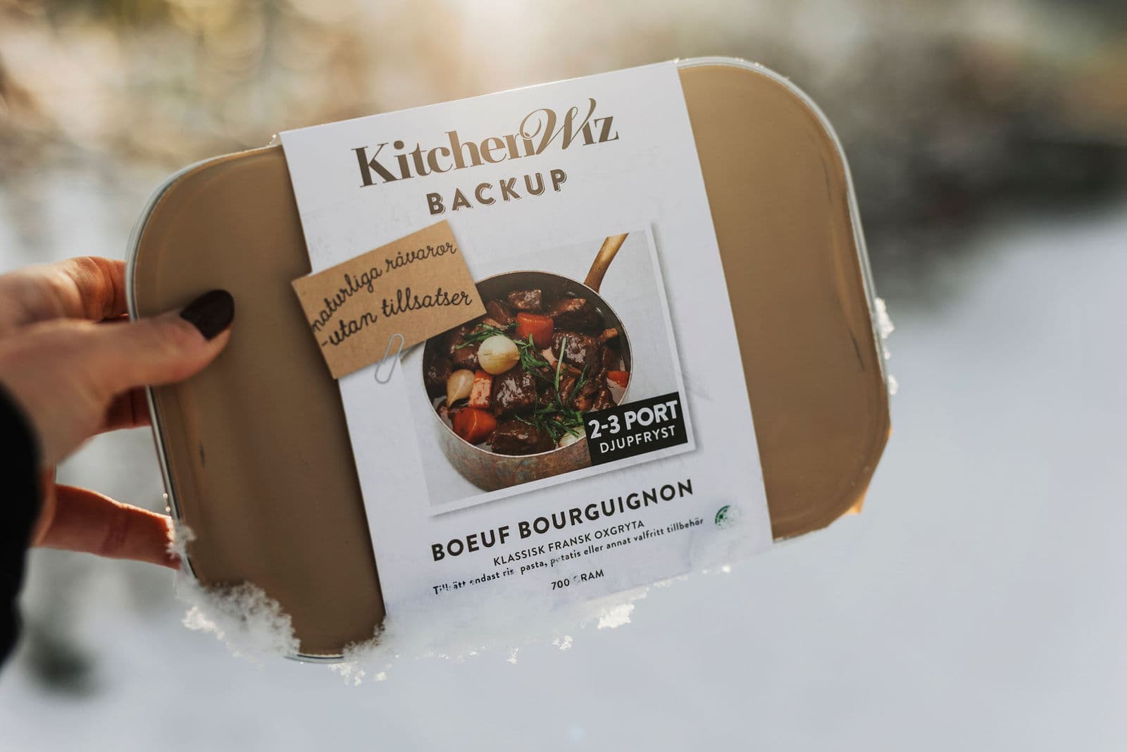 BACKUP premium frozen meal with finished plated dish